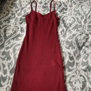 Mini Dress Ribbed burgundy